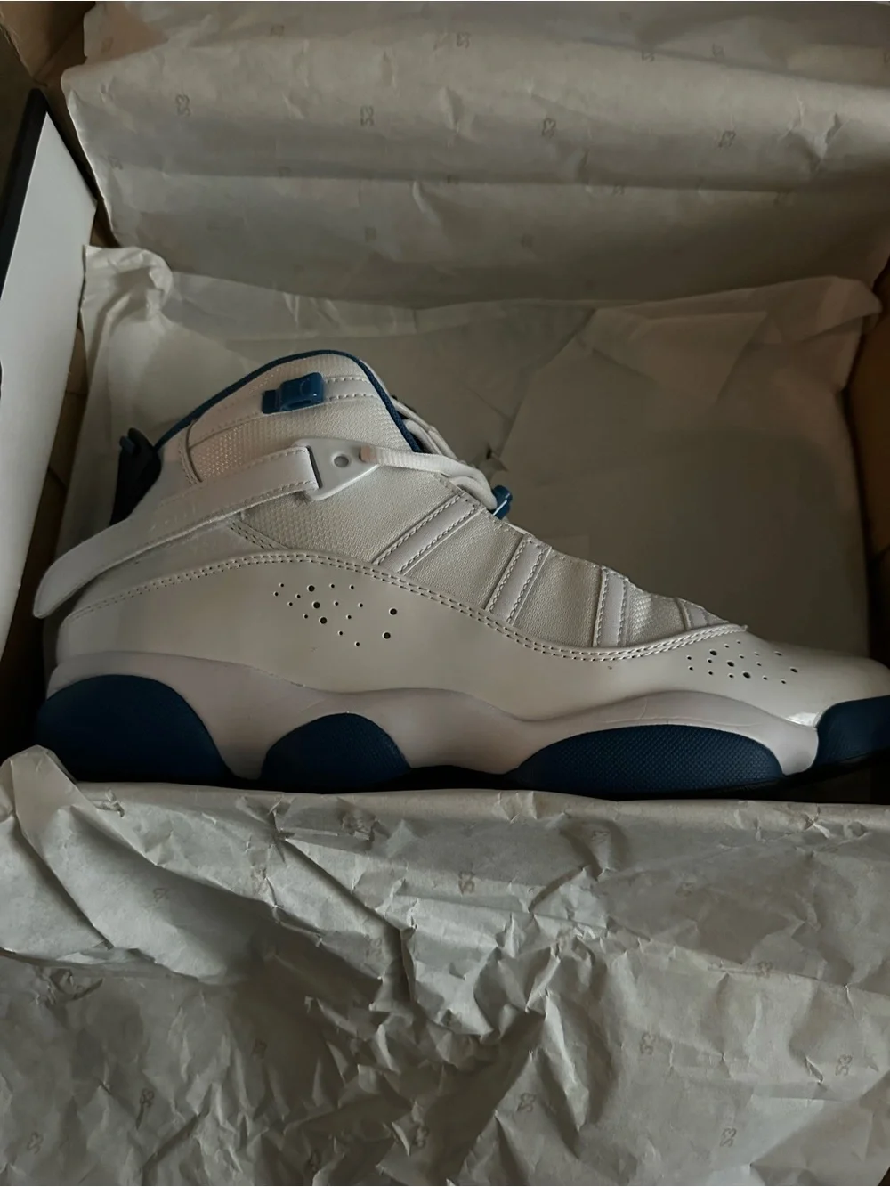 Jordan Men's Blue and Black 6 rings Sneakers